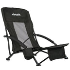 VirtuFit Strandstoel opvouwbaar - Campingstoel - Zwart - Tweedekans