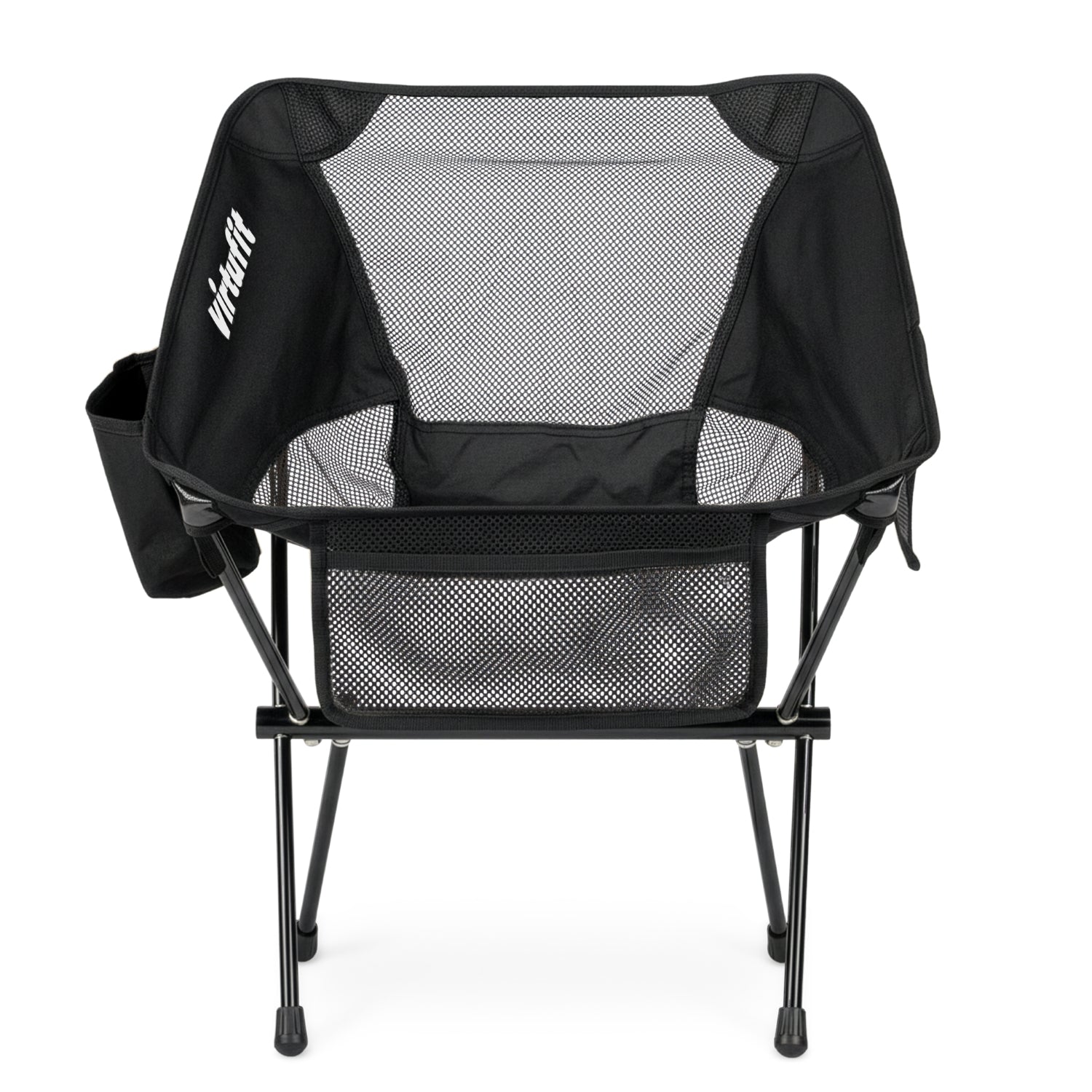 VirtuFit Camping Stoel Compact - Strandstoel - Opvouwbaar - Zwart - Tweedekans