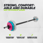VirtuFit Aerobic Pump Set Pro Rubber - 20 kg - Gekleurd