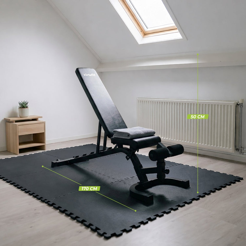 VirtuFit Verstelbare Fitnessbank Pro - Zwart - Tweedekans