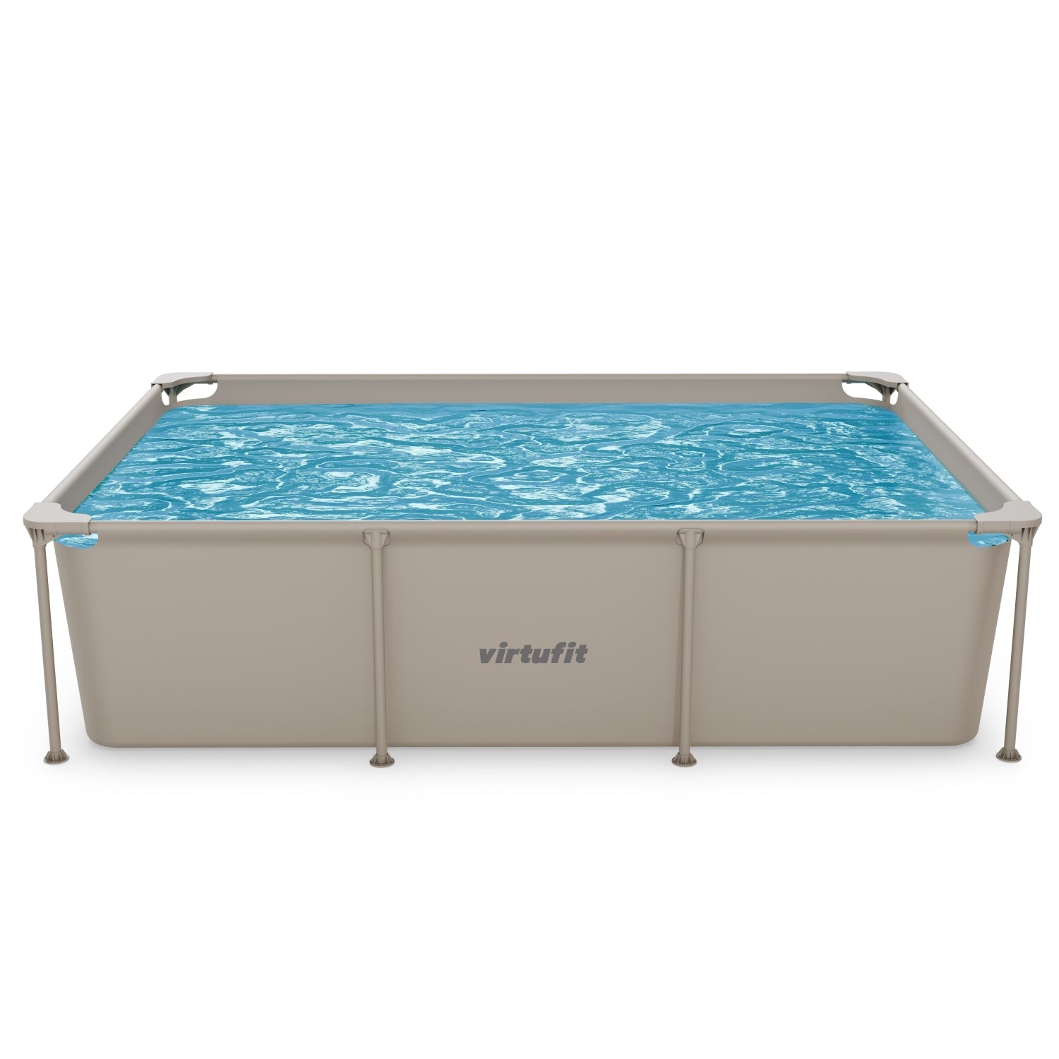 VirtuFit Rechthoekig Zwembad - 260 x 180 x 66 cm - Beige - Tweedekans