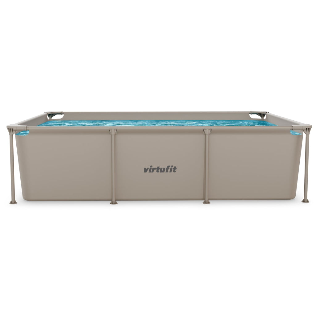 VirtuFit Rechthoekig Zwembad - 260 x 180 x 66 cm - Beige - Inclusief Filterpomp - Tweedekans