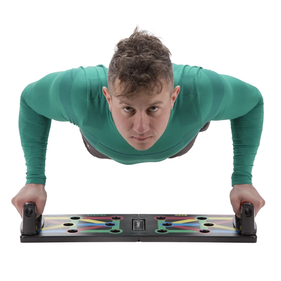 HMS 12-in-1 Push Up Board inclusief Opdruksteunen - Rood - Afbeelding 6