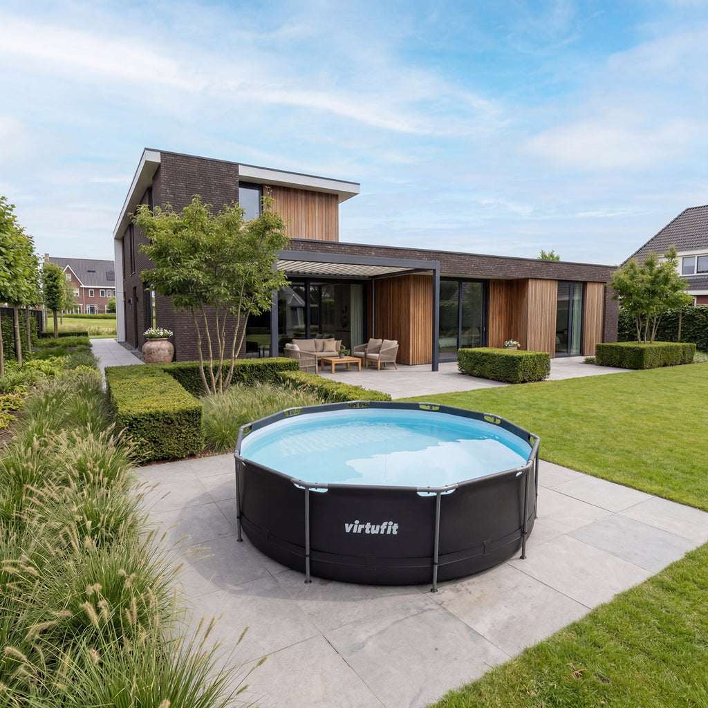 VirtuFit Rond Zwembad - Ø366 x 100 cm - Antraciet - Tweedekans