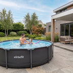 VirtuFit Rond Zwembad - Ø305 x 76 cm - Antraciet - Inclusief Filterpomp - Tweedekans