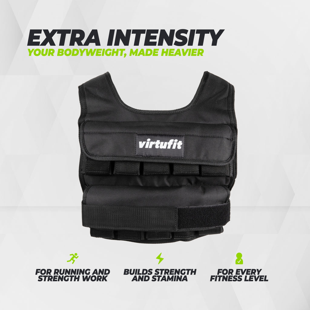 VirtuFit Verstelbaar Gewichtsvest Pro - 10 kg - Zwart