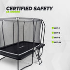 VirtuFit Premium Rechthoekige Trampoline met Veiligheidsnet - Zwart - 183 x 274 cm - Gratis trap - Tweedekans