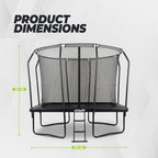 VirtuFit Premium Rechthoekige Trampoline met Veiligheidsnet - Zwart - 183 x 274 cm - Gratis trap - Tweedekans