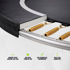 VirtuFit Premium Rechthoekige Trampoline met Veiligheidsnet - Zwart - 213 x 305 cm - Gratis trap - Tweedekans
