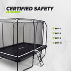 VirtuFit Premium Rechthoekige Trampoline met Veiligheidsnet - Zwart - 213 x 305 cm - Gratis trap - Tweedekans