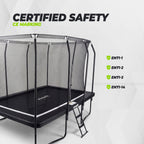 VirtuFit Premium Rechthoekige Trampoline met Veiligheidsnet - Zwart - 244 x 366 cm - Gratis trap - Tweedekans