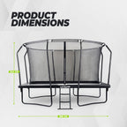 VirtuFit Premium Rechthoekige Trampoline met Veiligheidsnet - Zwart - 244 x 366 cm - Gratis trap - Tweedekans