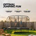 VirtuFit Premium Rechthoekige Trampoline met Veiligheidsnet - Zwart - 213 x 305 cm - Gratis trap - Tweedekans