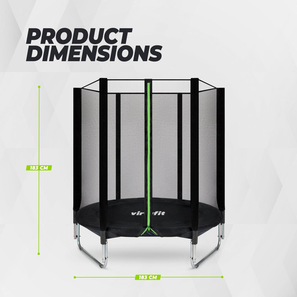 VirtuFit Trampoline met Veiligheidsnet - Zwart - 183 cm - Tweedekans