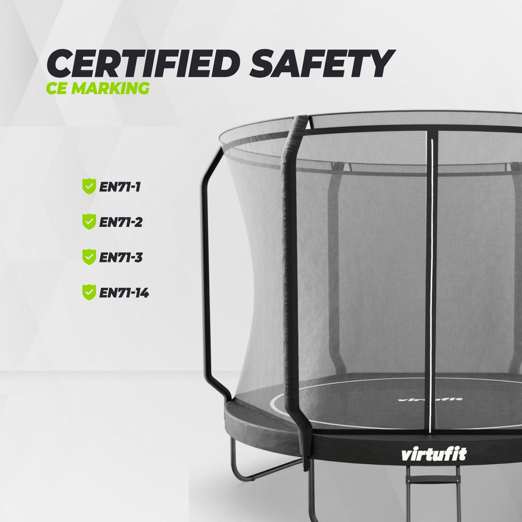 VirtuFit Premium Trampoline met Veiligheidsnet - Zwart - 305 cm - Tweedekans