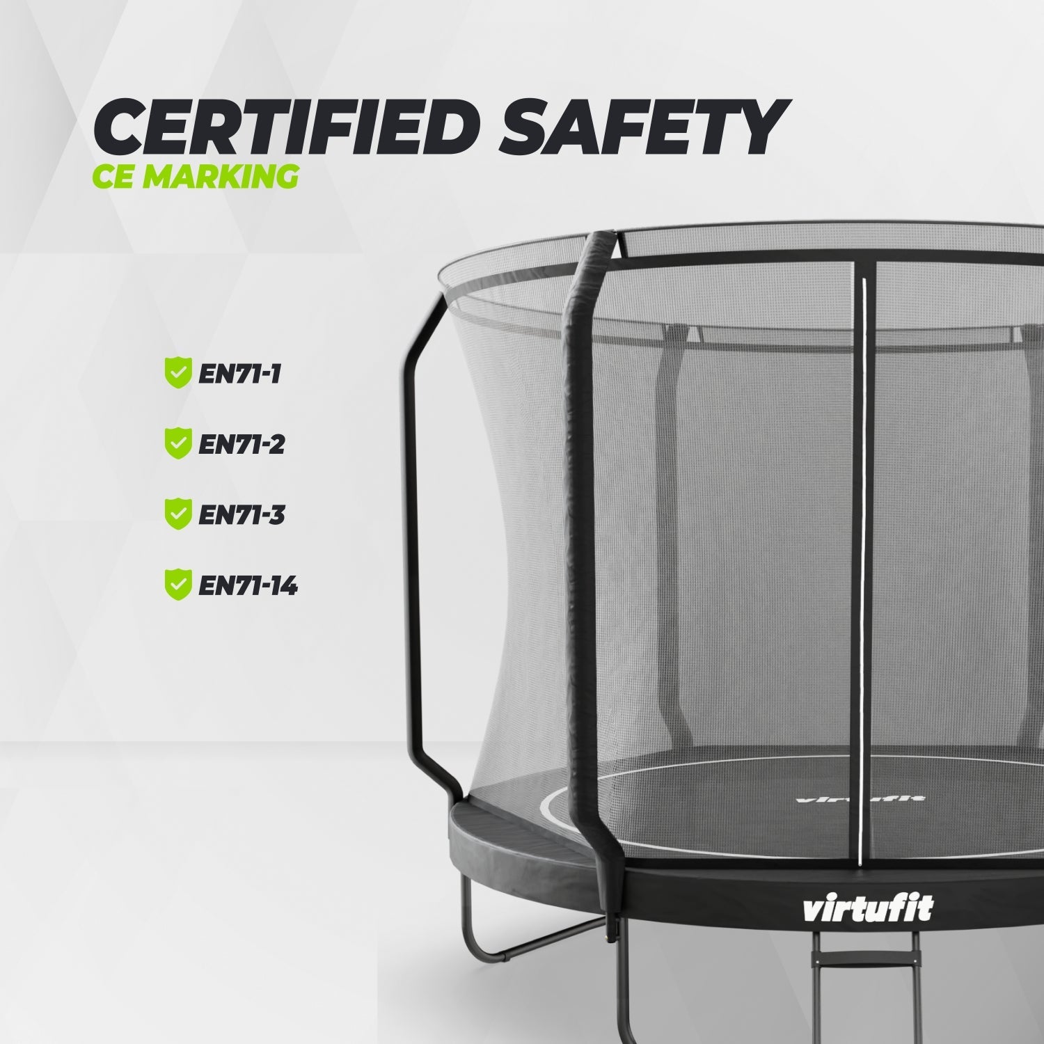 VirtuFit Premium Trampoline met Veiligheidsnet - Zwart - 305 cm - Tweedekans