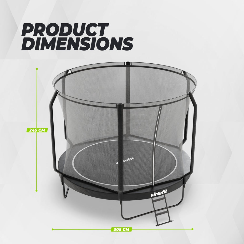 VirtuFit Premium Trampoline met Veiligheidsnet - Zwart - 305 cm - Tweedekans