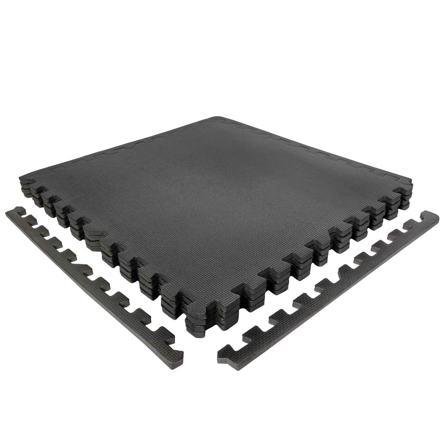 VirtuFit Fitness Puzzelmat – 4-delige Vloermat – 120×120 cm – Zwart - Tweedekans