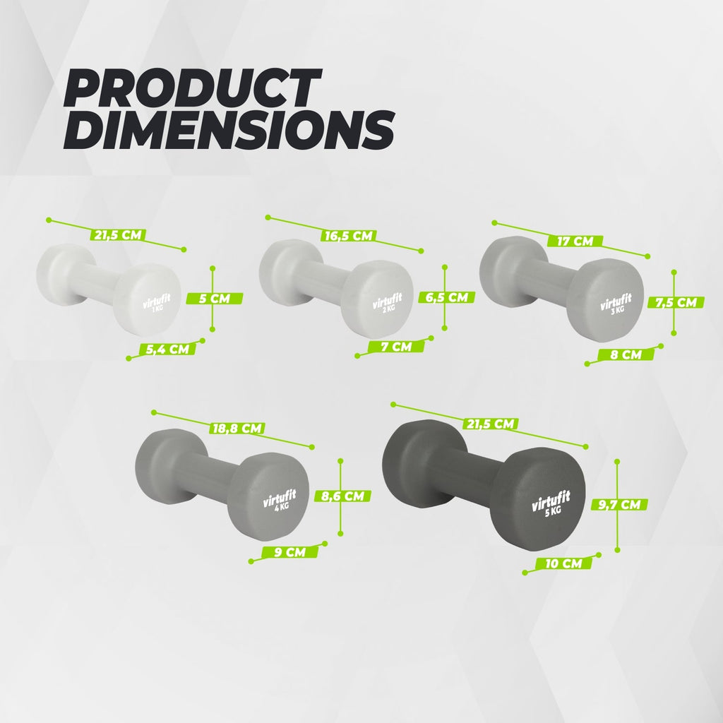 VirtuFit Vinyl Dumbbell Set Pro - 2 x 2 kg - Tweedekans
