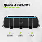 VirtuFit Rechthoekig Zwembad 400 x 200 x 122 cm - Antraciet - Tweedekans