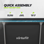 VirtuFit Rechthoekig Zwembad - 260 x 180 x 66 cm - Antraciet - Tweedekans