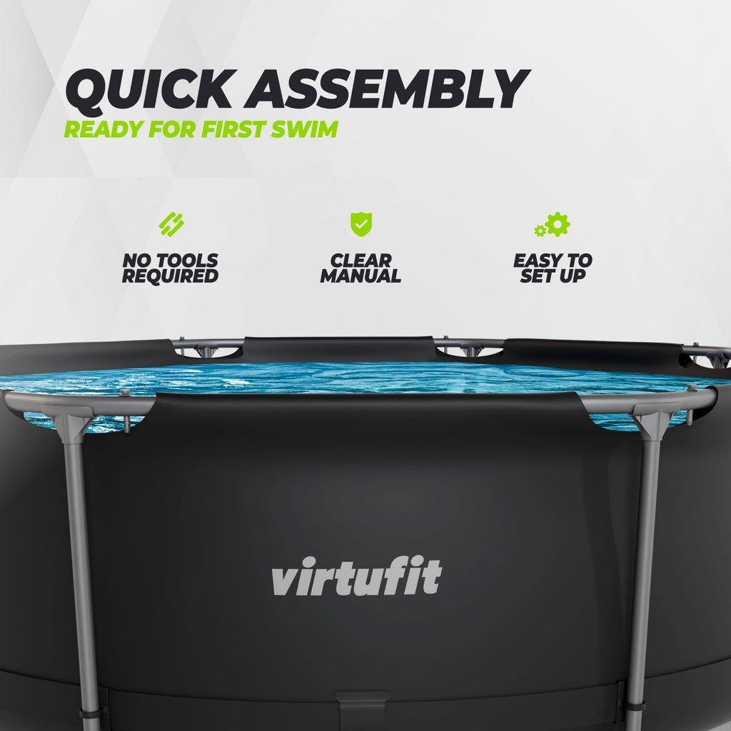 VirtuFit Rond Zwembad - Ø244 x 76 cm - Antraciet - Tweedekans
