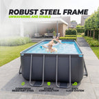 VirtuFit Rechthoekig Zwembad 400 x 200 x 122 cm - Antraciet - Inclusief Filterpomp - Tweedekans