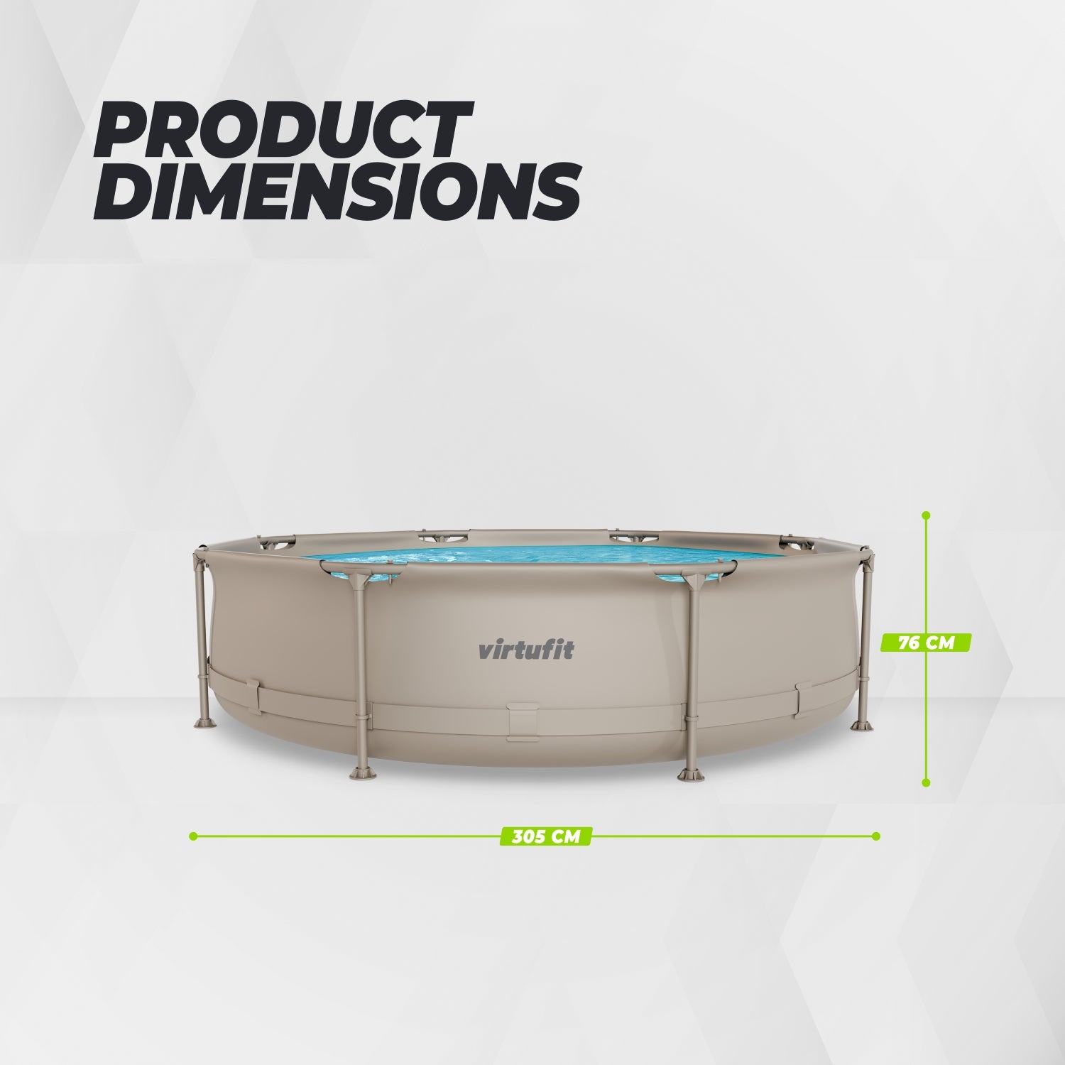 VirtuFit Rond Zwembad - Ø305 x 76 cm - Beige - Tweedekans
