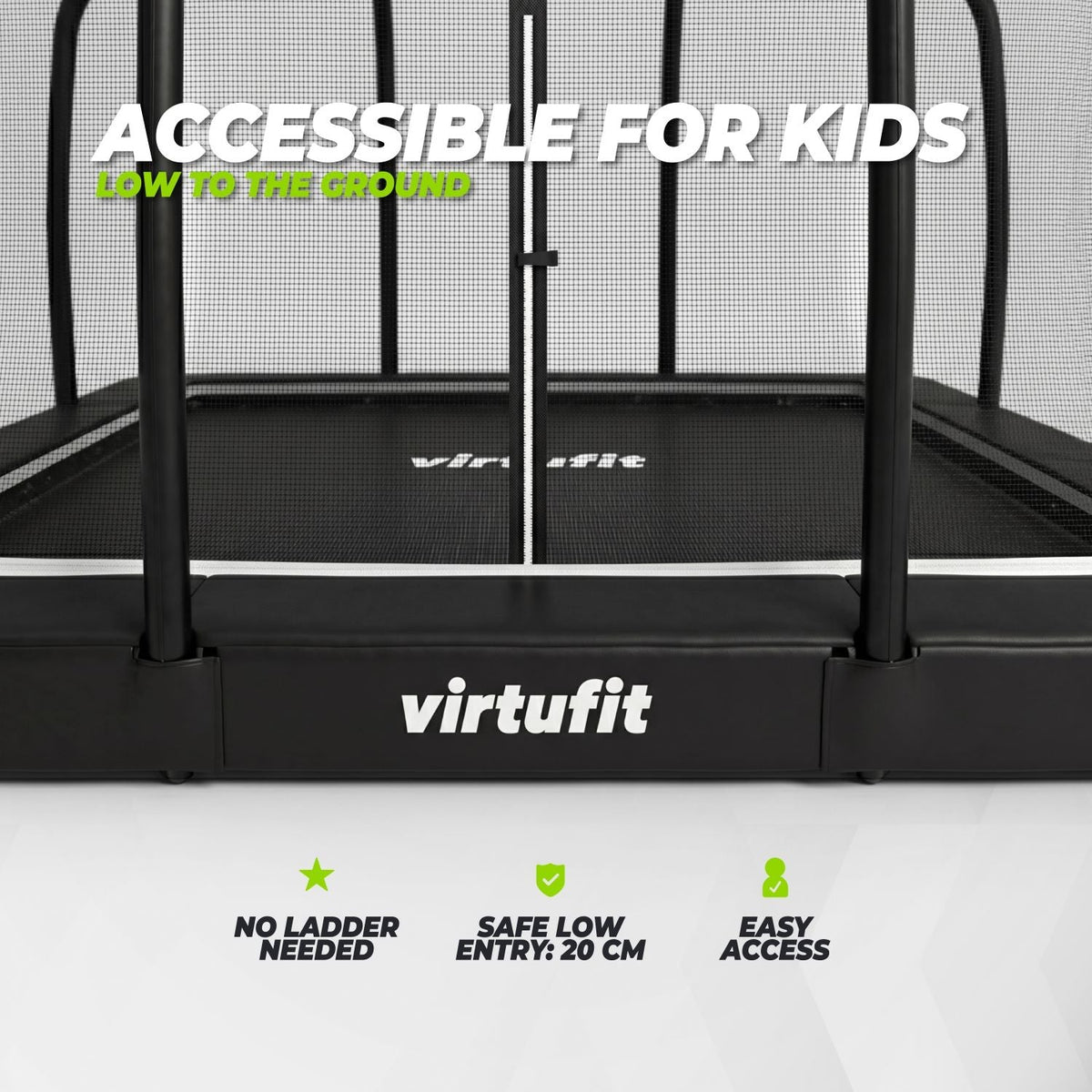 VirtuFit Premium Inground Trampoline met Veiligheidsnet - Zwart - 183 x 274 cm - Tweedekans