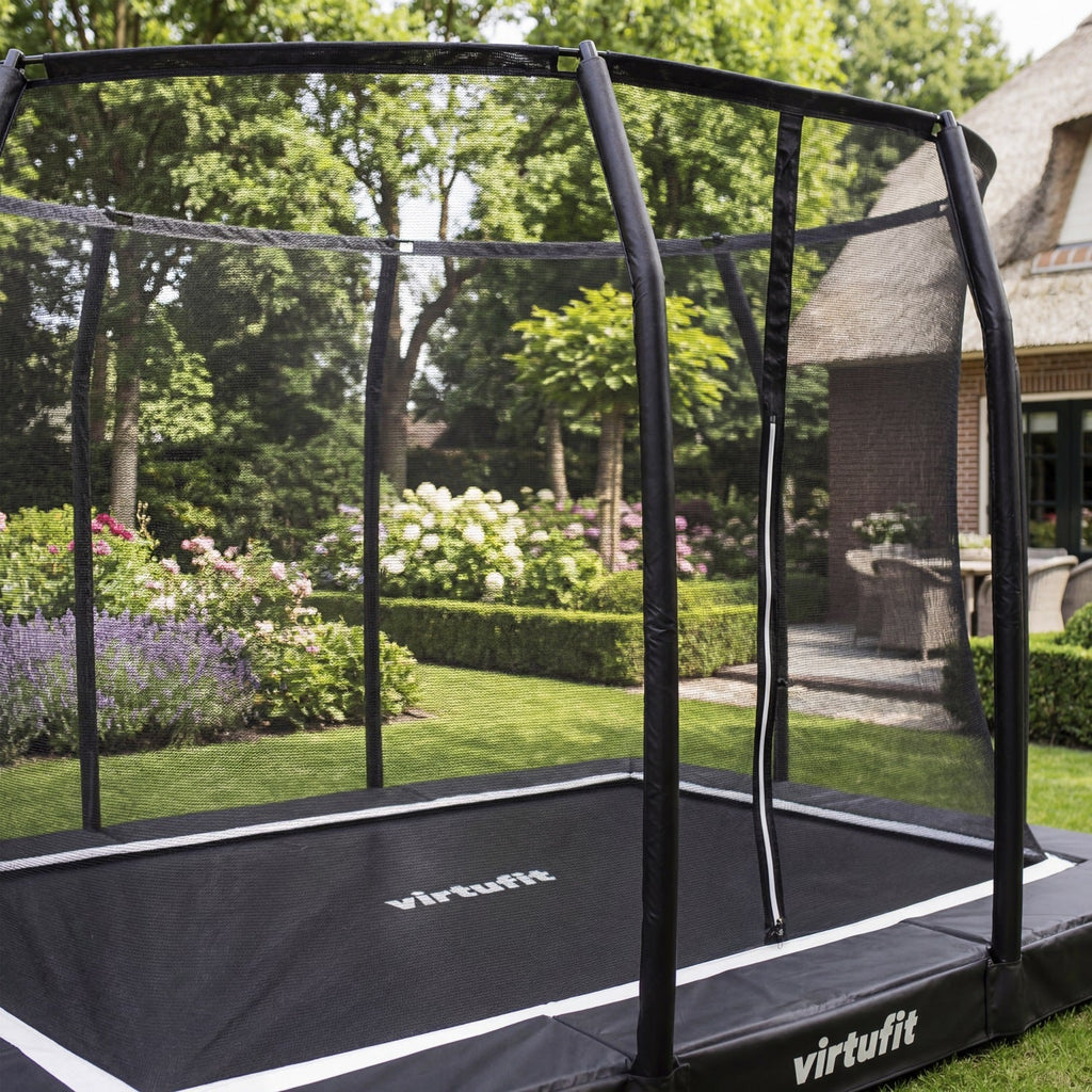 VirtuFit Premium Inground Trampoline met Veiligheidsnet - Zwart - 183 x 274 cm - Tweedekans