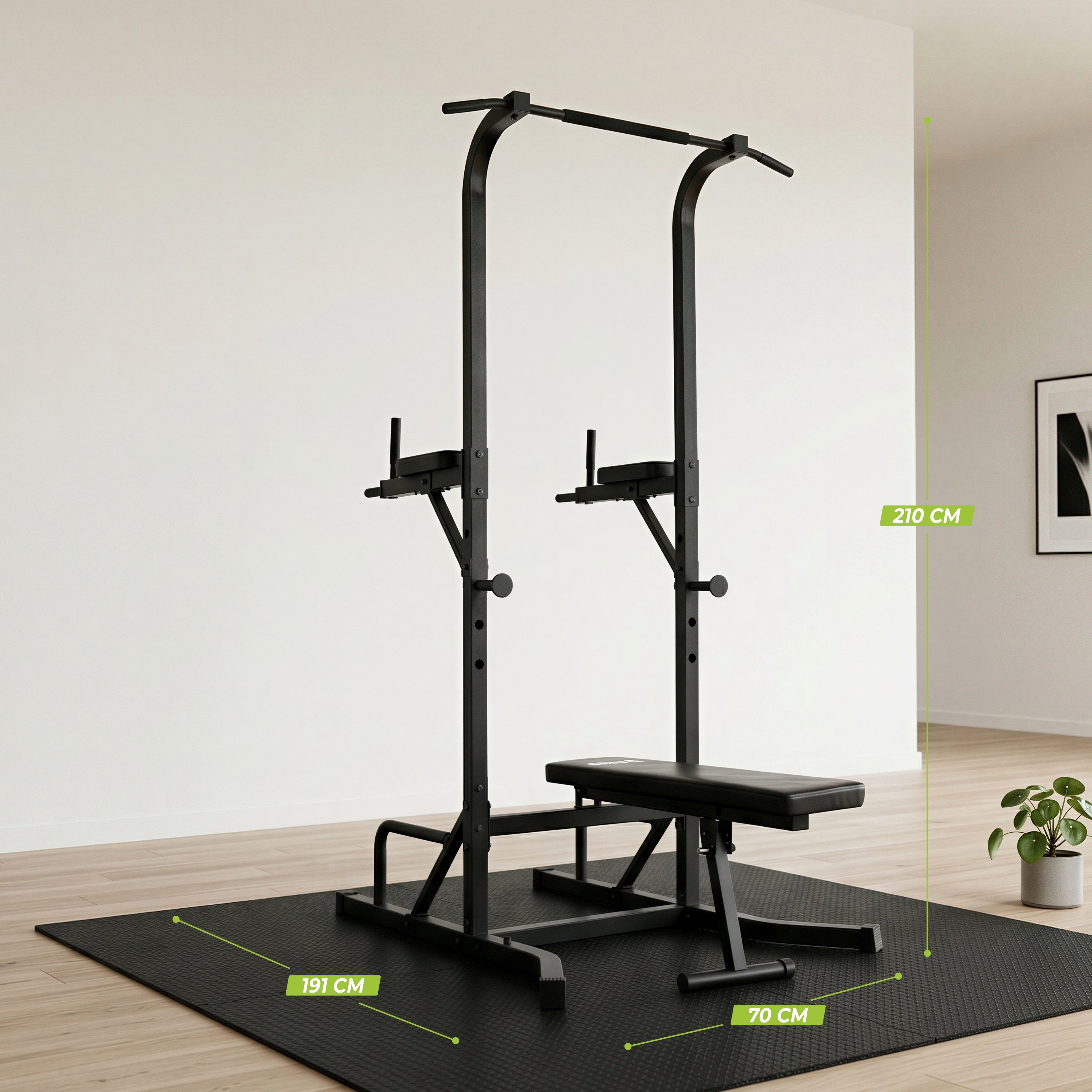 Virtufit Power Tower Deluxe met Fitnessbank - Tweedekans