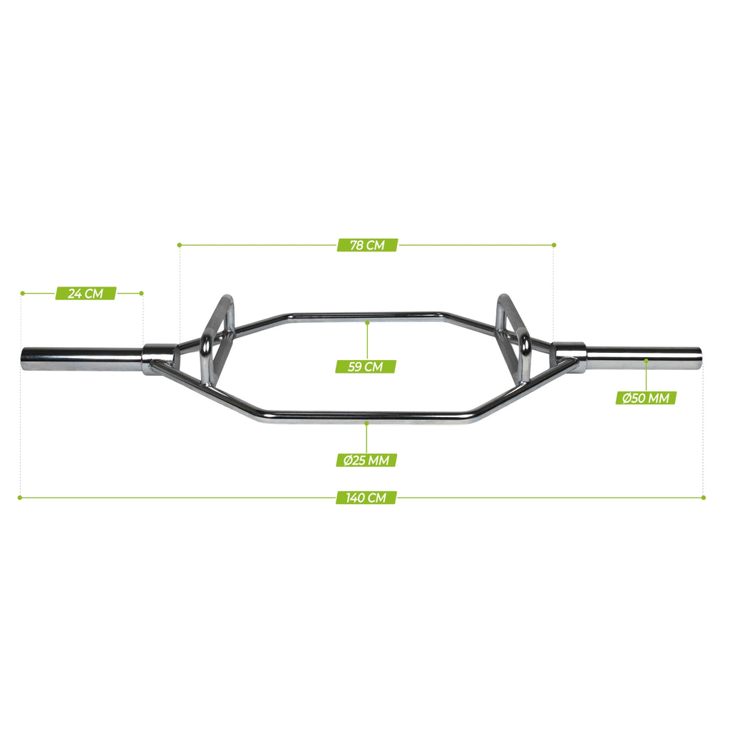 VirtuFit Olympische Hex Bar - Shrug Bar - Trap Bar - 140 cm