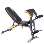 HMS Premium Trainingsbank met Preacher Curl - Zwart/Geel - Tweedekans