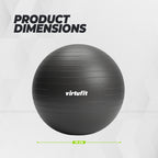 VirtuFit Anti-Burst Fitnessbal Pro - Gymbal - Swiss Ball - met Pomp - Zwart - 75 cm