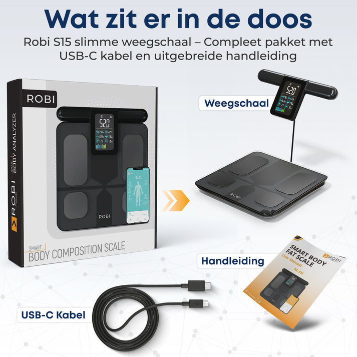 Robi S15 Smart Body Analyzer - Digitale Weegschaal