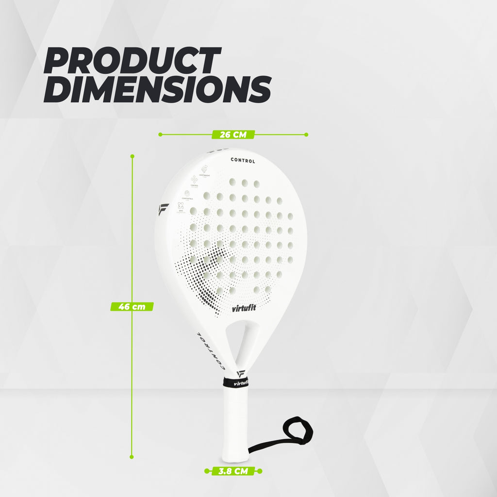 VirtuFit Control Padel Racket - Wit - Zwart