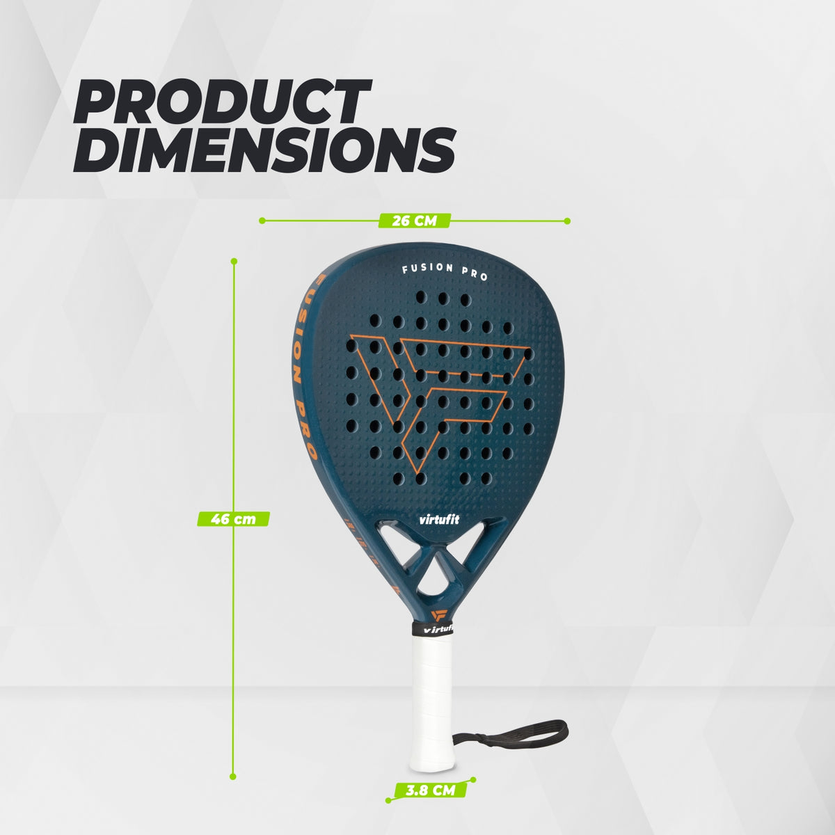 VirtuFit Fusion Pro Padel Racket - Deep Teal