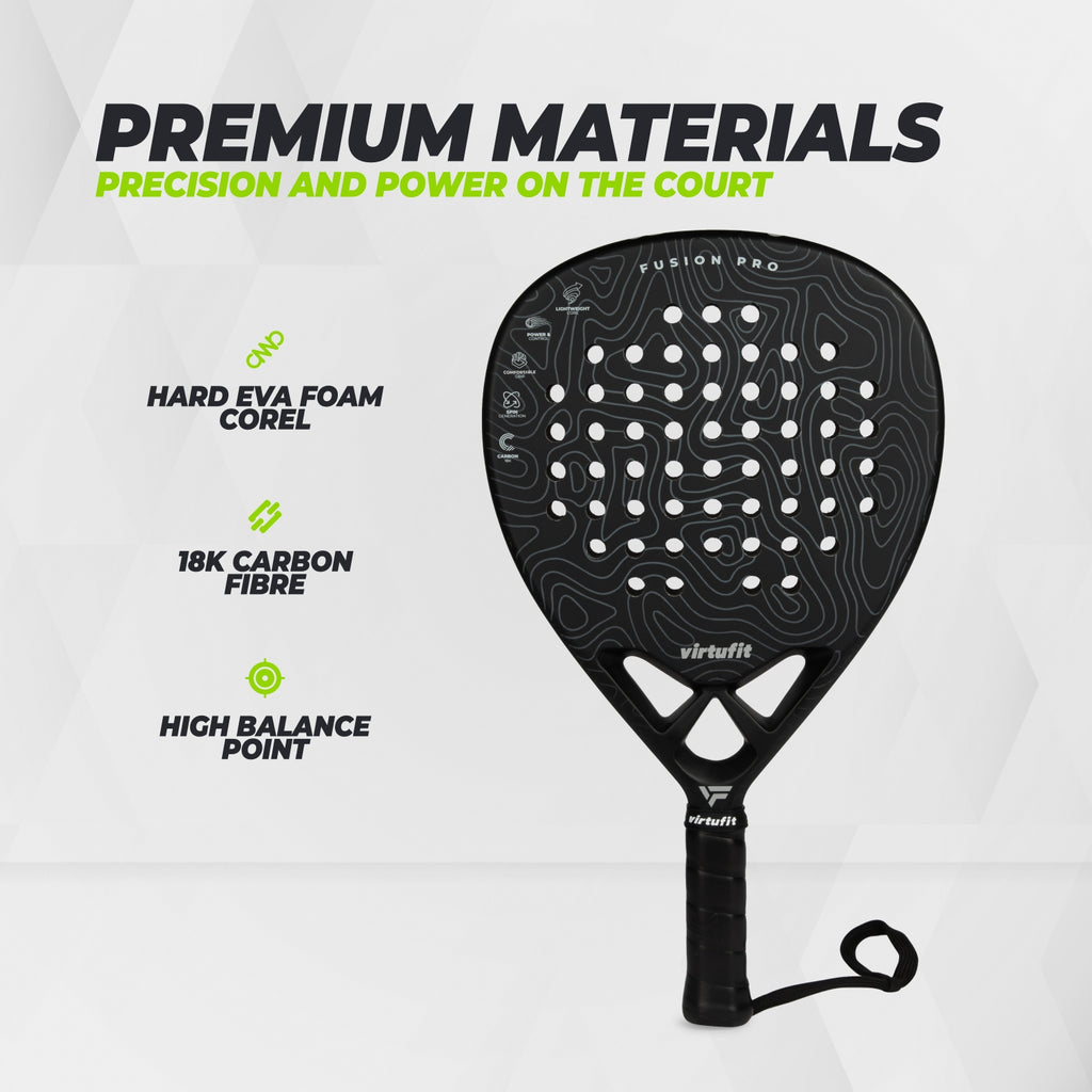 VirtuFit Fusion Pro Padel Racket - Zwart - Grijs