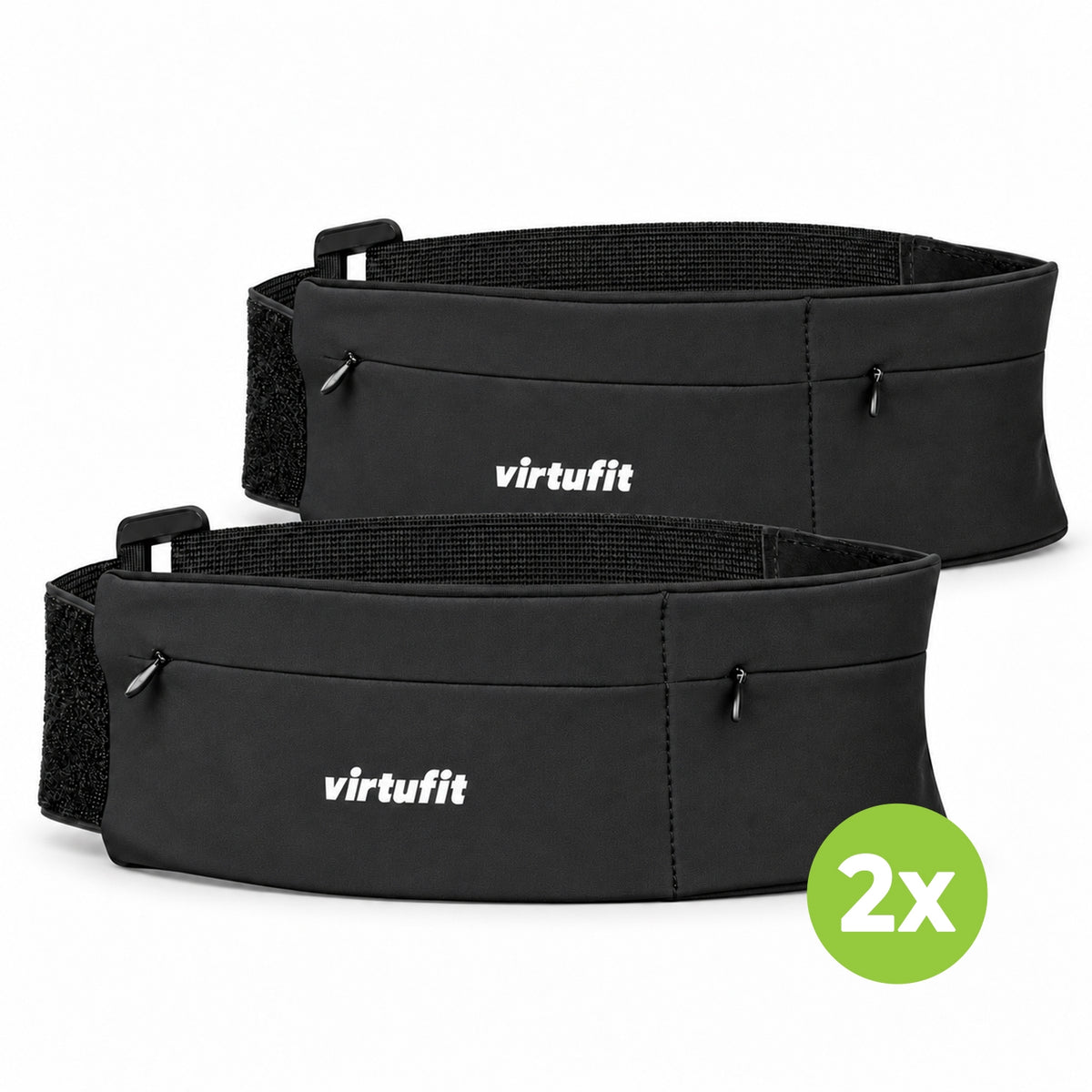 VirtuFit Running Belt Pro - 2 Opbergvakken - Set van 2