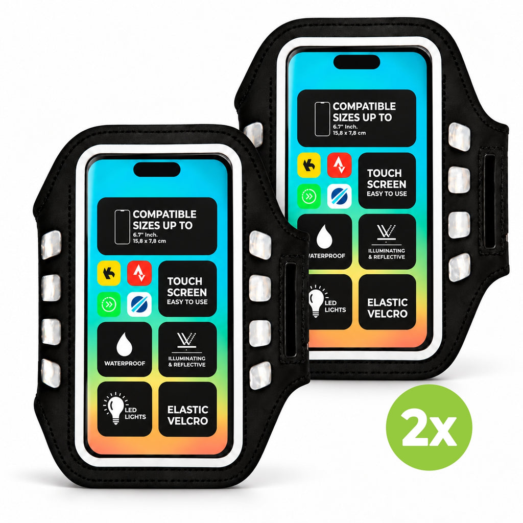 VirtuFit Hardloop Telefoon Armband Pro met LED - Set van 2