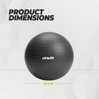 VirtuFit Anti-Burst Fitnessbal Pro - Gymbal - Swiss Ball - met Pomp - Zwart - 55 cm