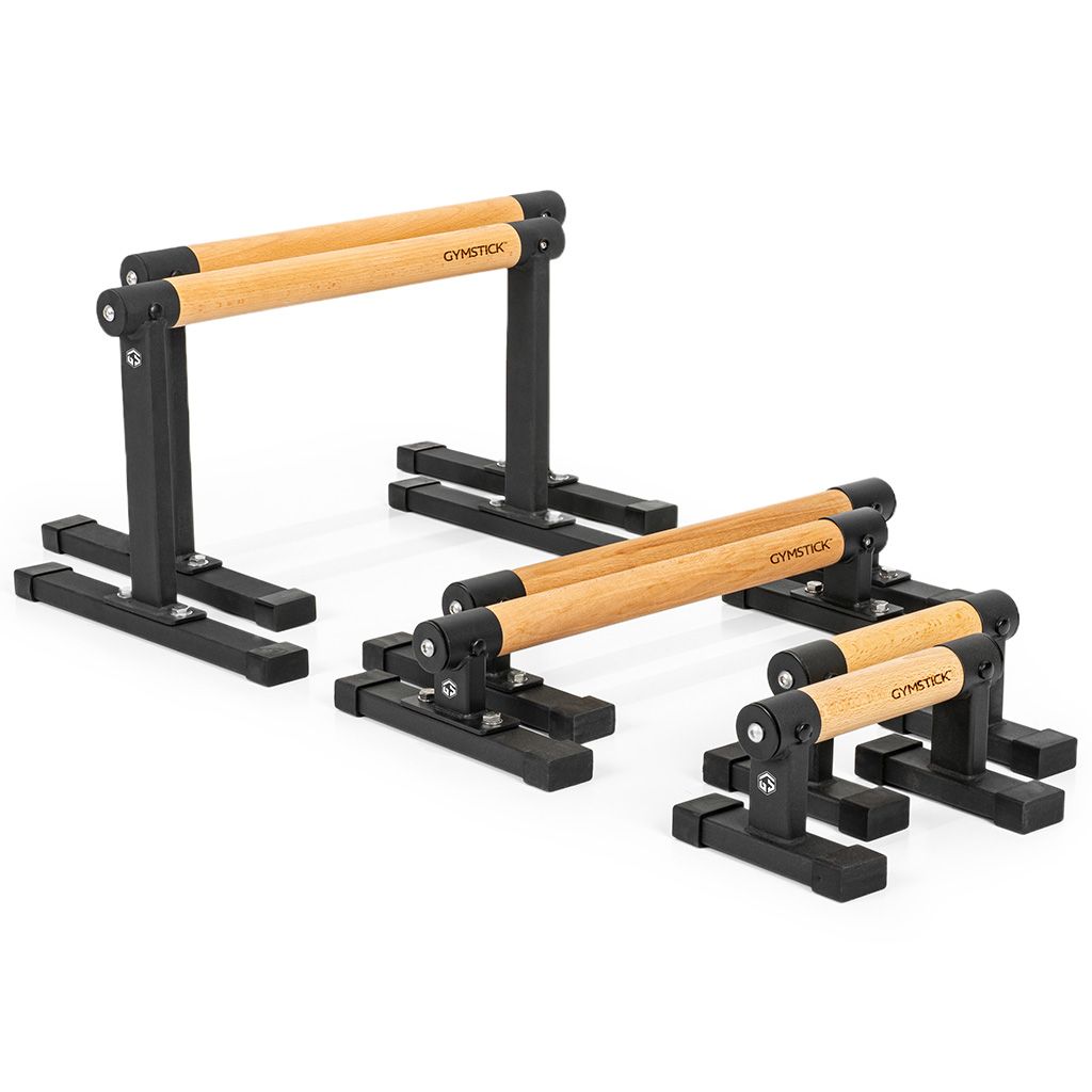 Gymstick Premium Parallettes - Opdruksteunen - Hout/Zwart - L - Tweedekans