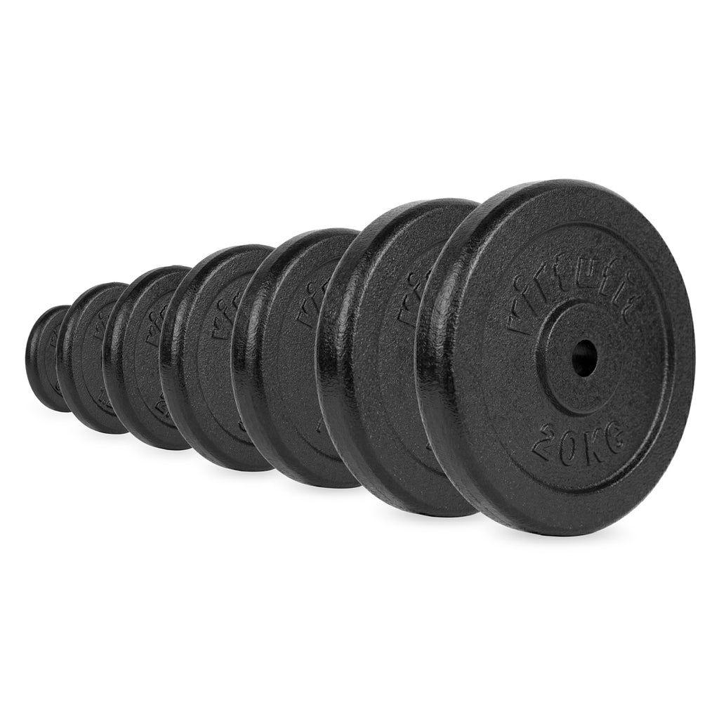 VirtuFit Gietijzeren Halterschijf - Halter gewicht - 30 mm - 5 kg - Zwart - Tweedekans