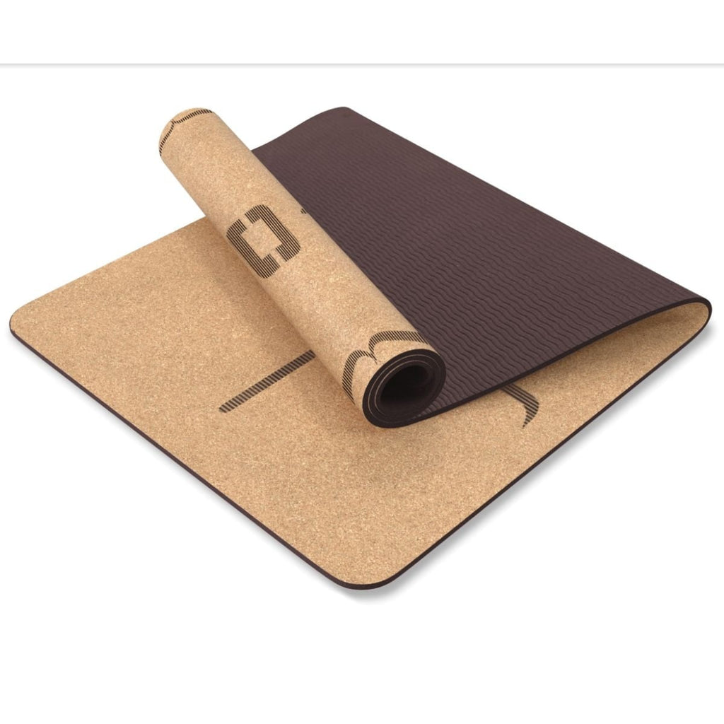 Liveness Yoga Mat - 5 mm - Kurk/Chocolade