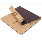 Liveness Yoga Mat - 5 mm - Kurk/Chocolade