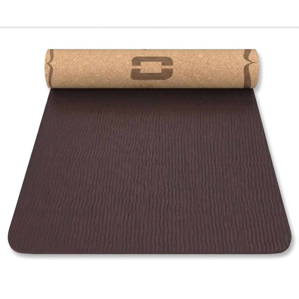 Liveness Yoga Mat - 5 mm - Kurk/Chocolade