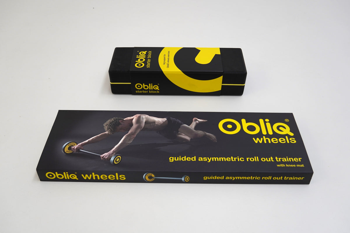 ObliQ Fitness Starterspakket - Buikspiertrainer met Wielen en Startblok