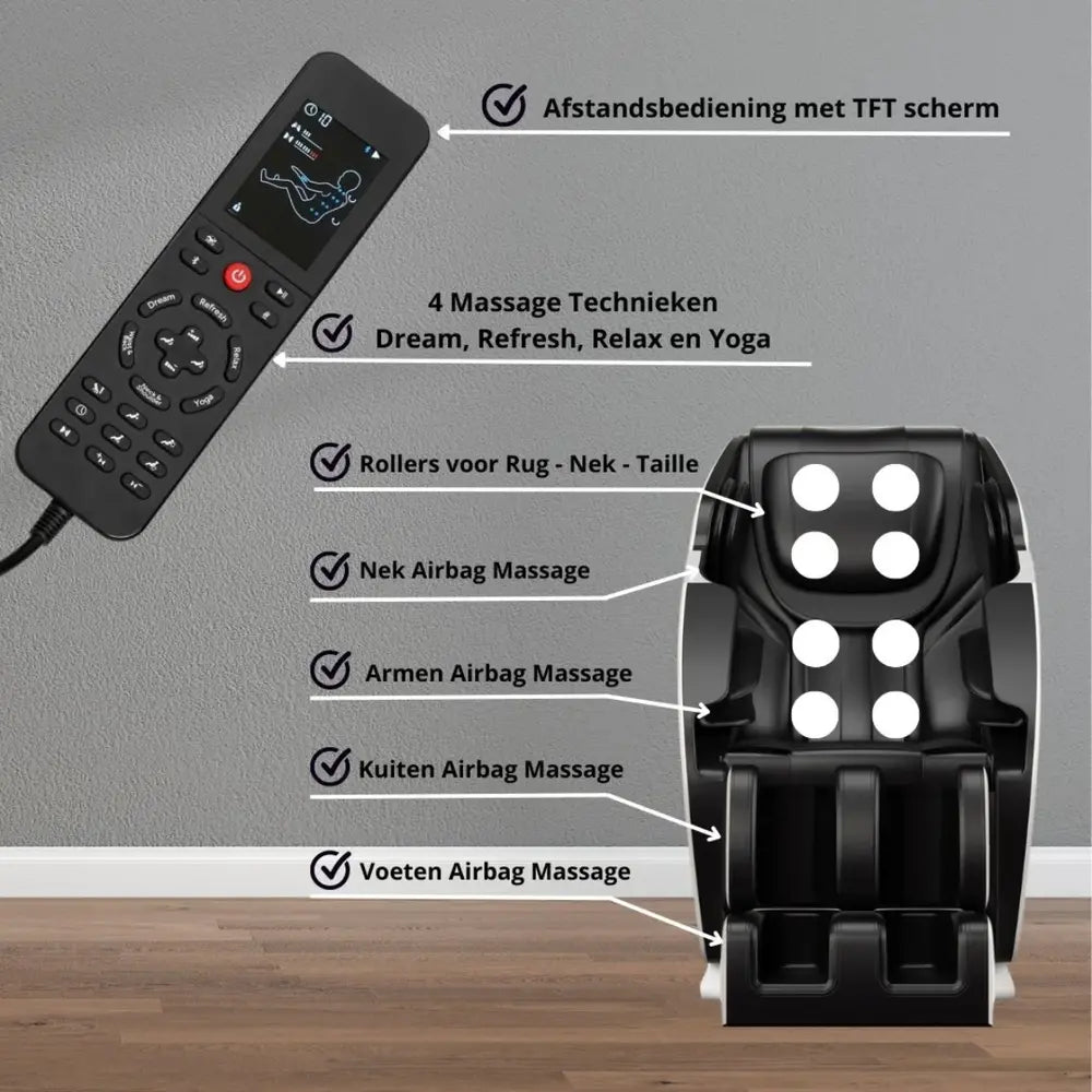 NRG Wellness Massagestoel Deluxe - Zwart