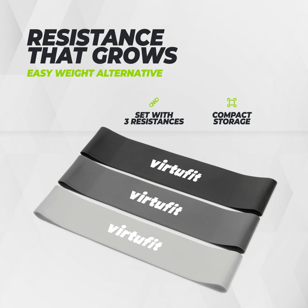 VirtuFit Mini Bands Set - Weerstandsbanden - Fitness Elastieken - 3 stuks