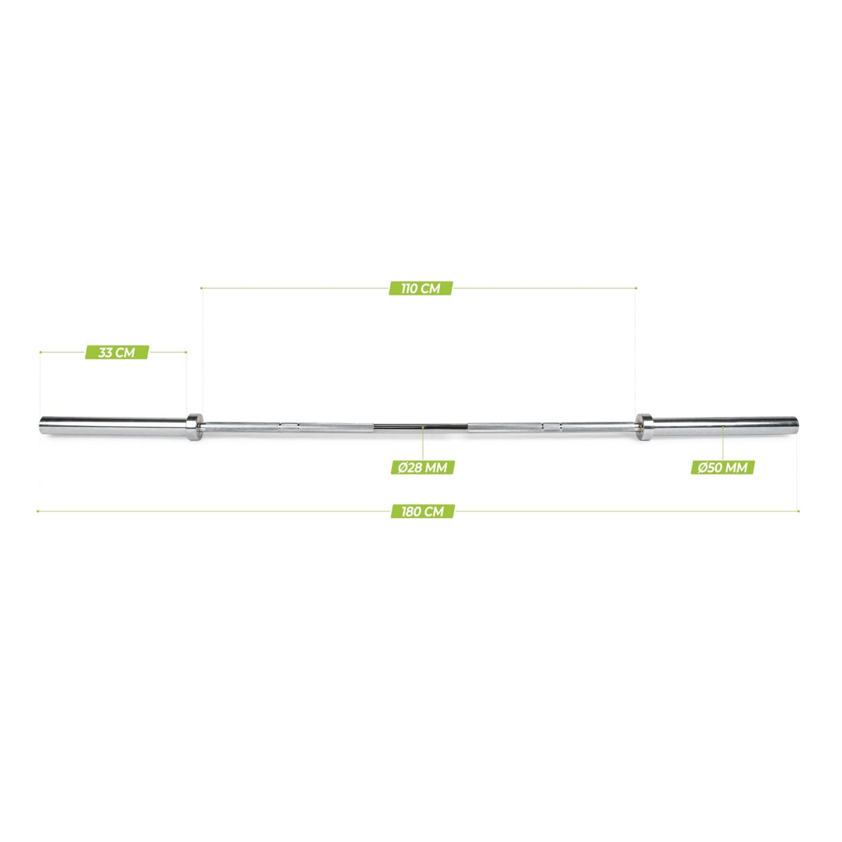 VirtuFit Olympische Halterstang - 50 mm - 180 cm